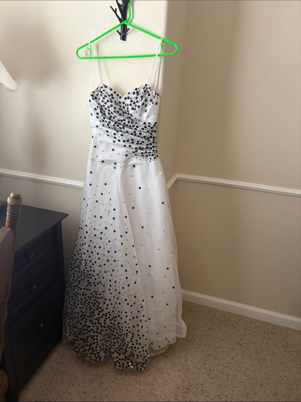 Masquerade Strapless White and Black Polka Dot Formal Girls' Dress (2008)